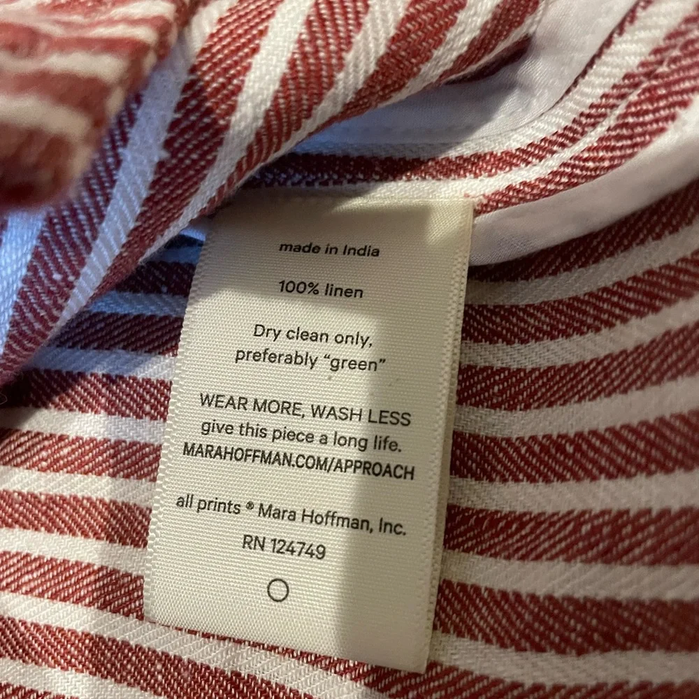 Mara Hoffman Red Stripe Linen Blazer XL Chic and Comfortable - Picture 11 of 16